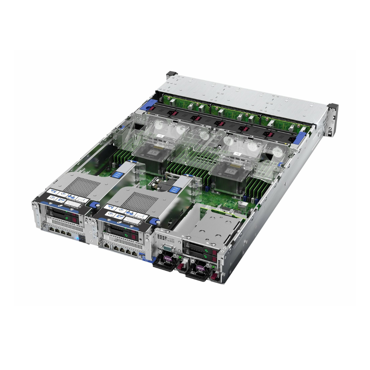 HPE ProLiant DL380 G10 12-bay 2x Gold 6152=44 Cores P408i 256GB 4x 1TB SSD + 4x10TB SAS