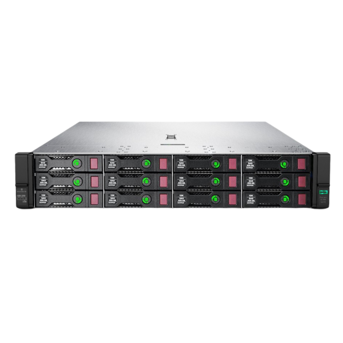 HPE ProLiant DL380 G10 12-bay 2x Gold 6152=44 Cores P408i 256GB 4x 1TB SSD + 4x10TB SAS