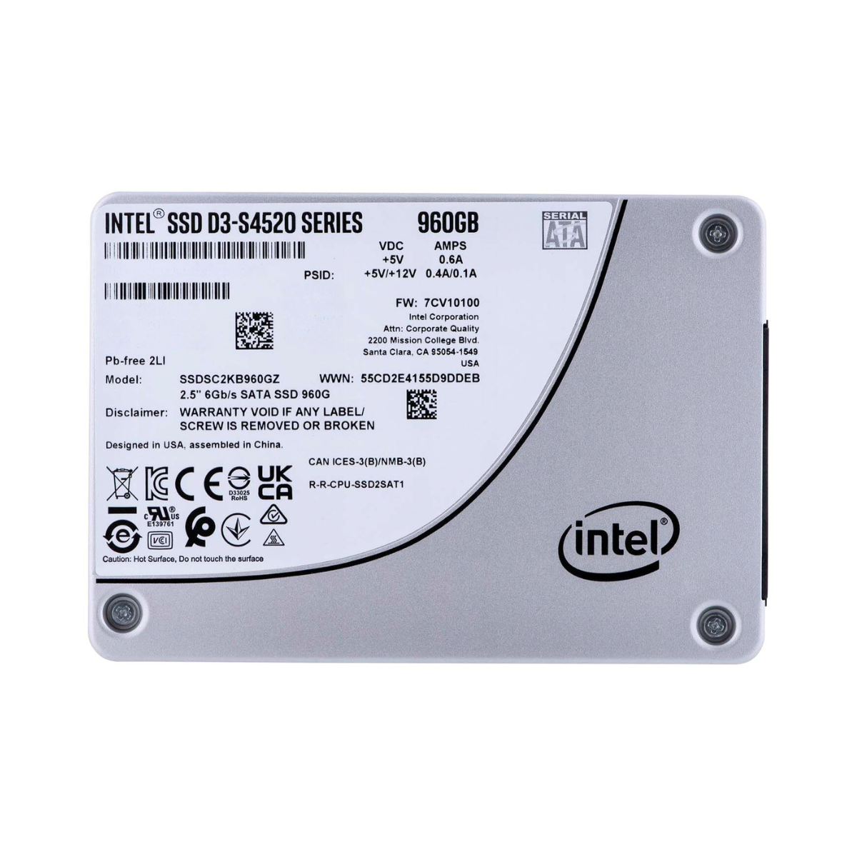 PCパーツ Intel D3-S4520 960 GB ソリッドステートドライブ