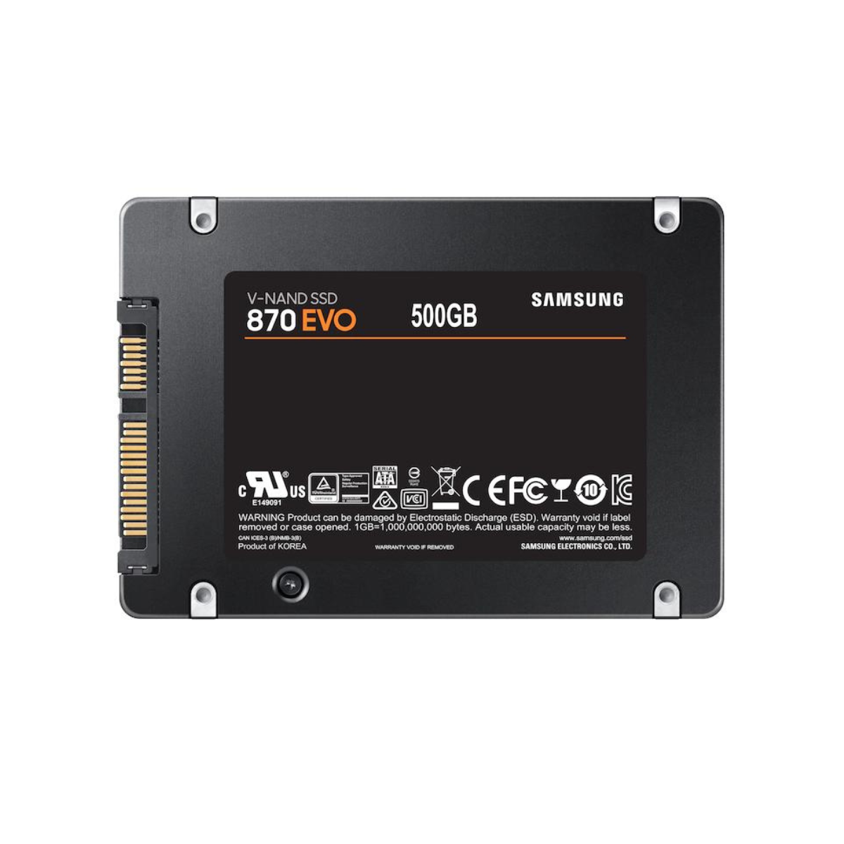 Samsung 870 EVO 500GB Solid State Drive Internal SATA 6Gb/s MZ-77E500E